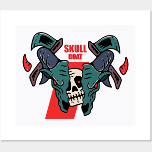 Skull goat Posters and Art